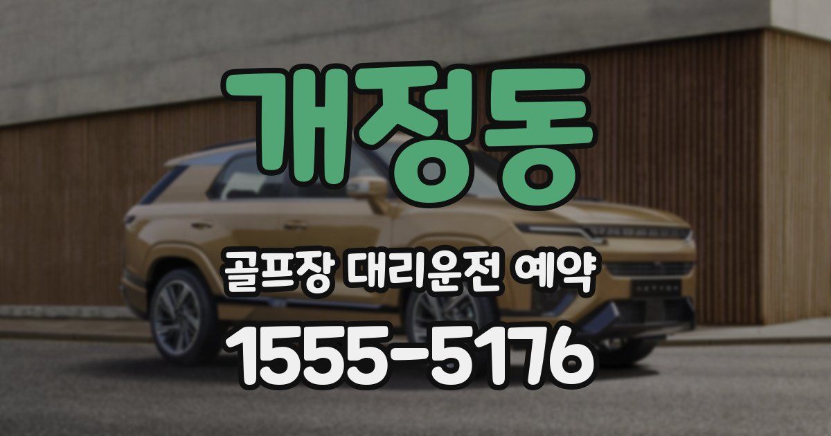 개정동 골프장 대리운전 예약