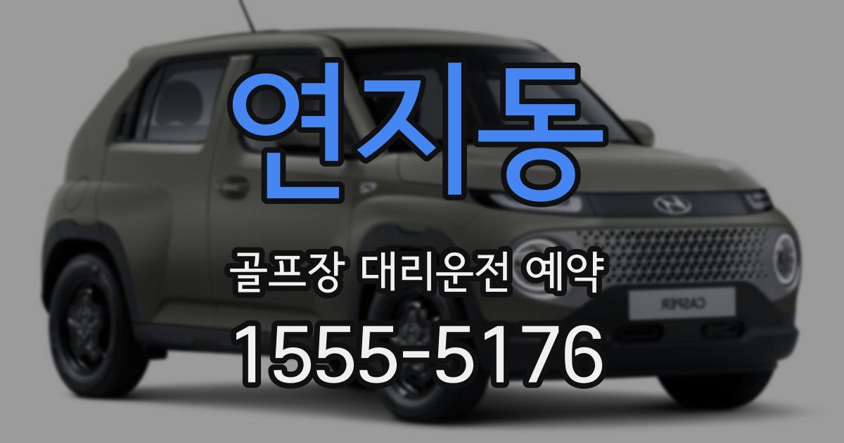 연지동 골프장 대리운전 예약