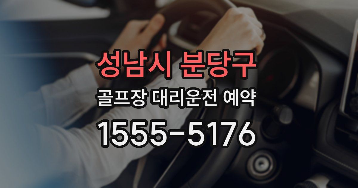 성남시 분당구 골프장 대리운전 예약