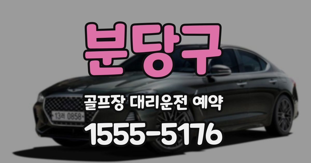 분당구 골프장 대리운전 예약