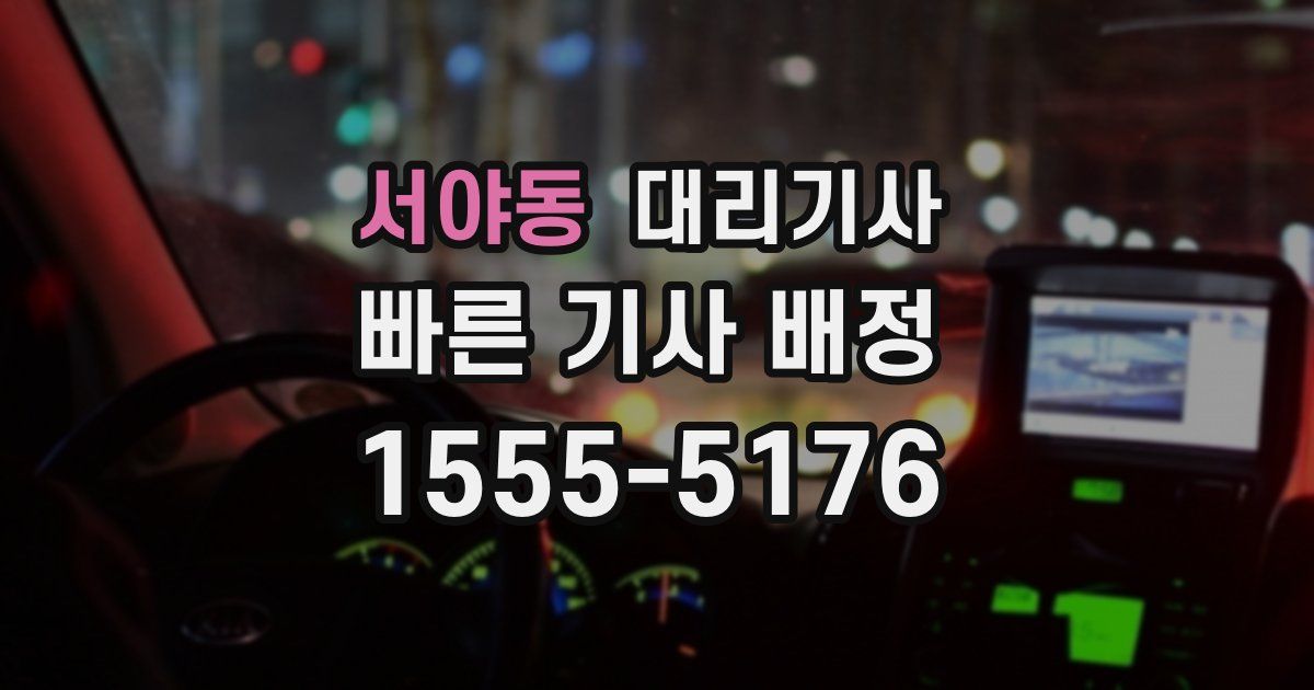 서야동 대리기사