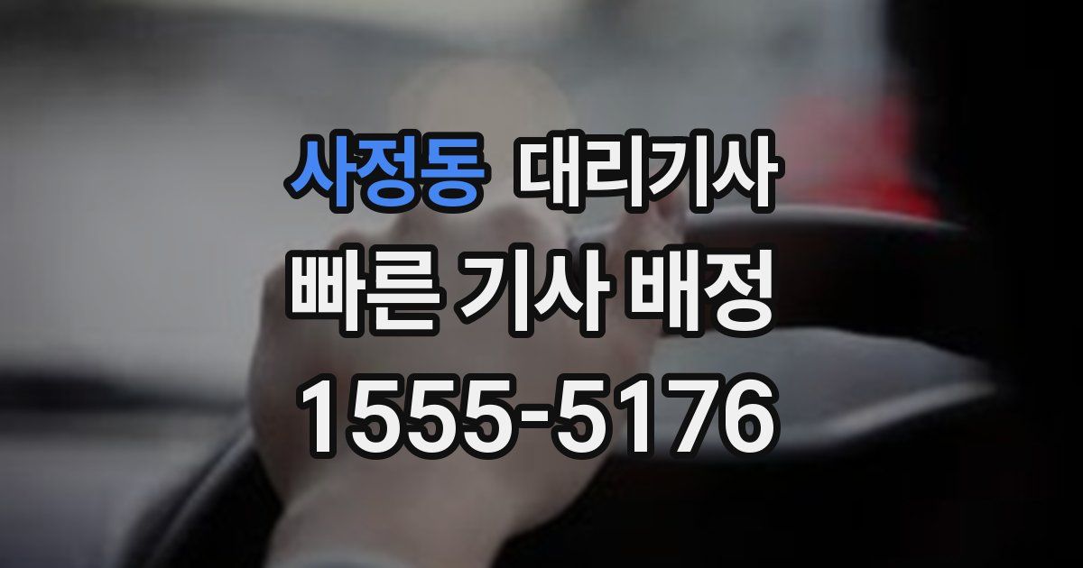 사정동 대리기사