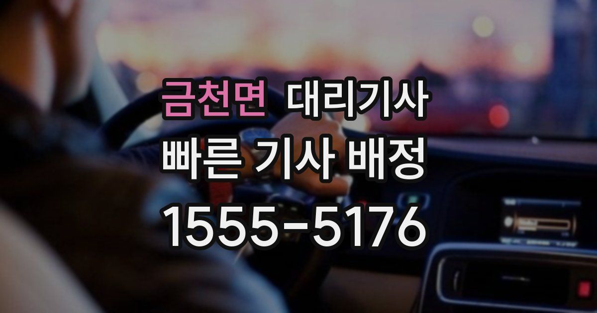 금천면 대리기사