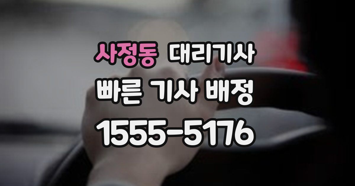 사정동 대리기사
