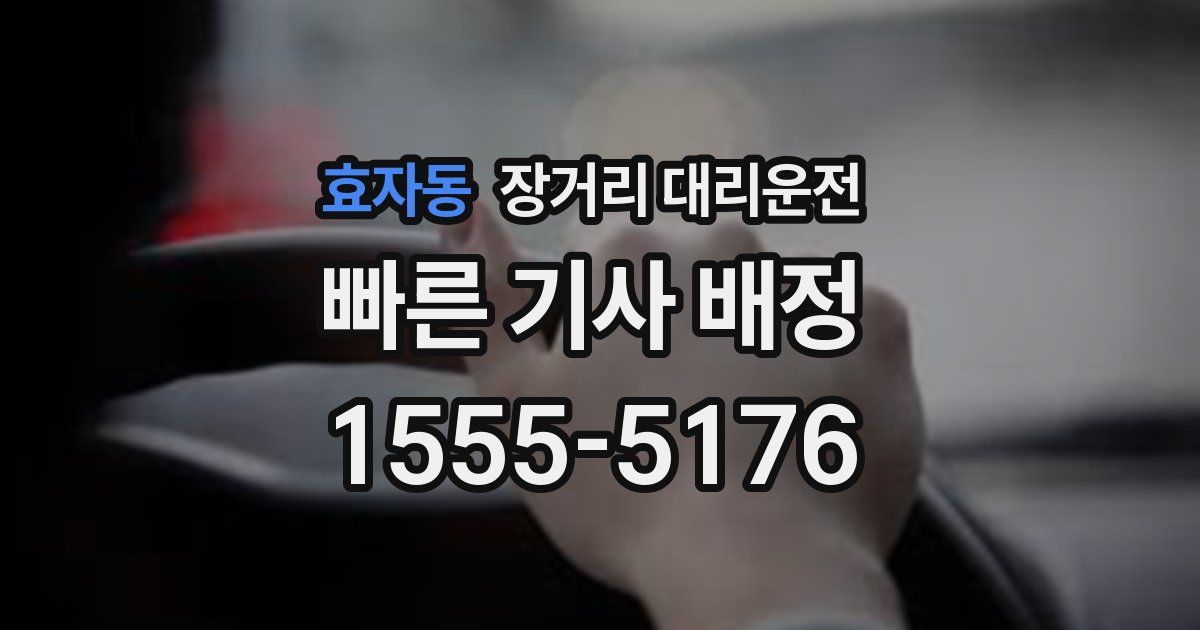 효자동 장거리 대리운전