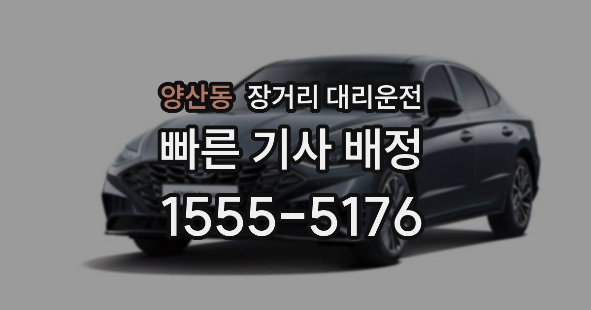 양산동 장거리 대리운전