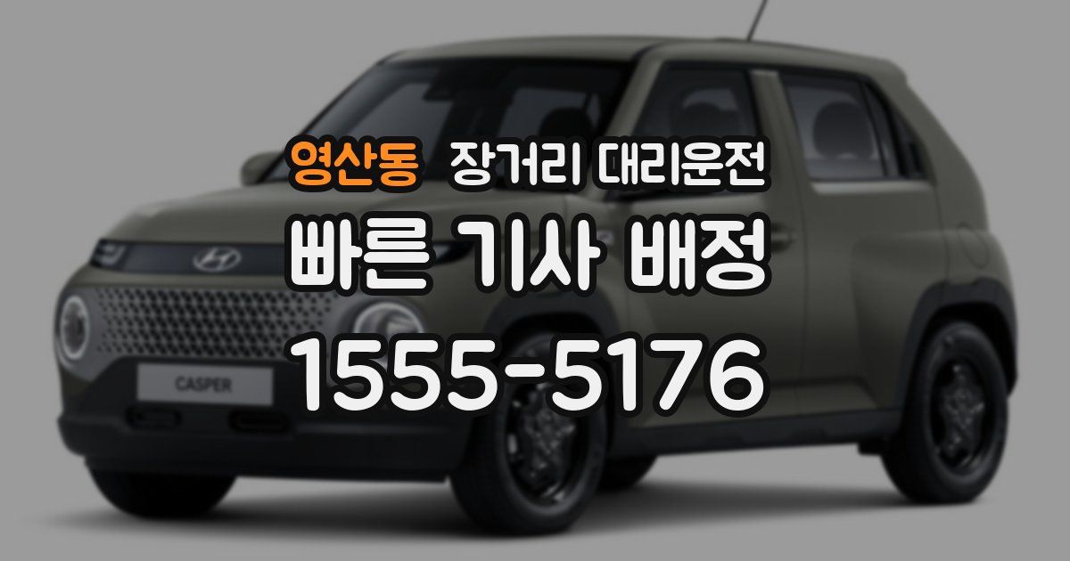 영산동 장거리 대리운전