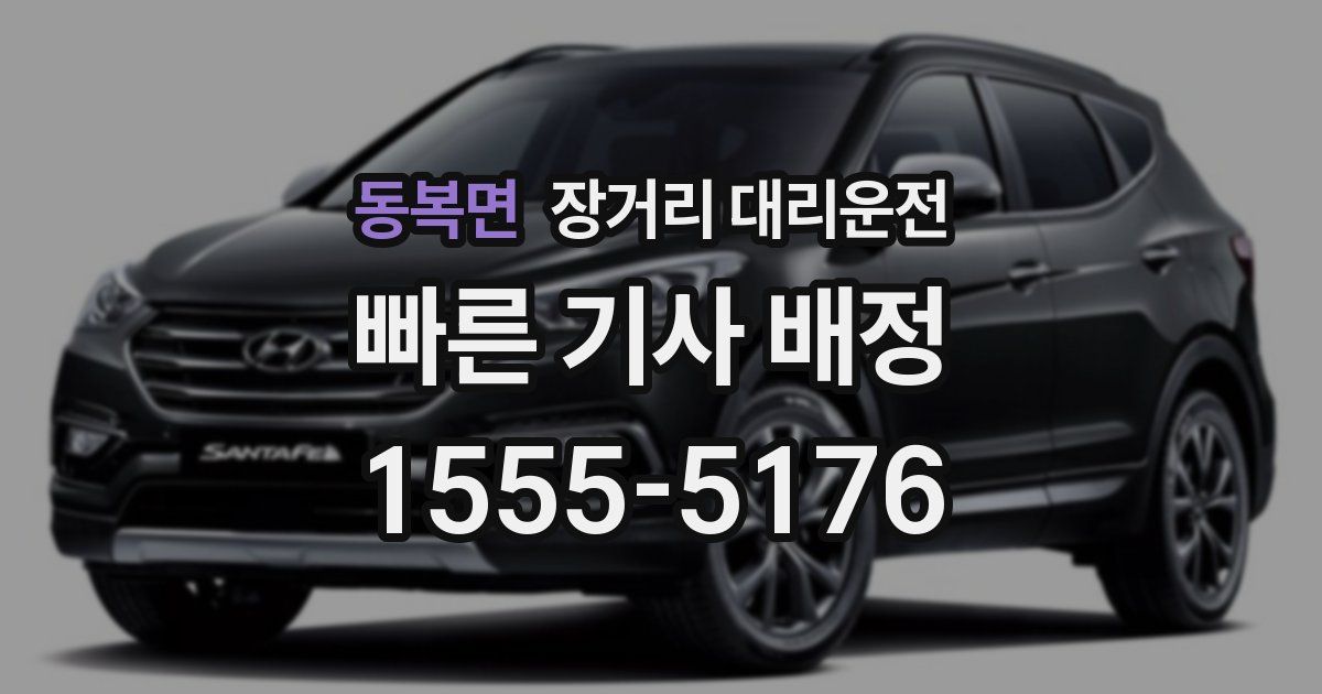 동복면 장거리 대리운전