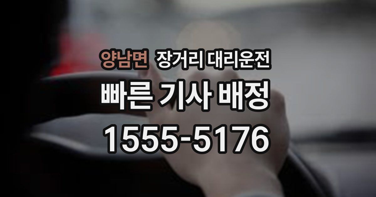 양남면 장거리 대리운전