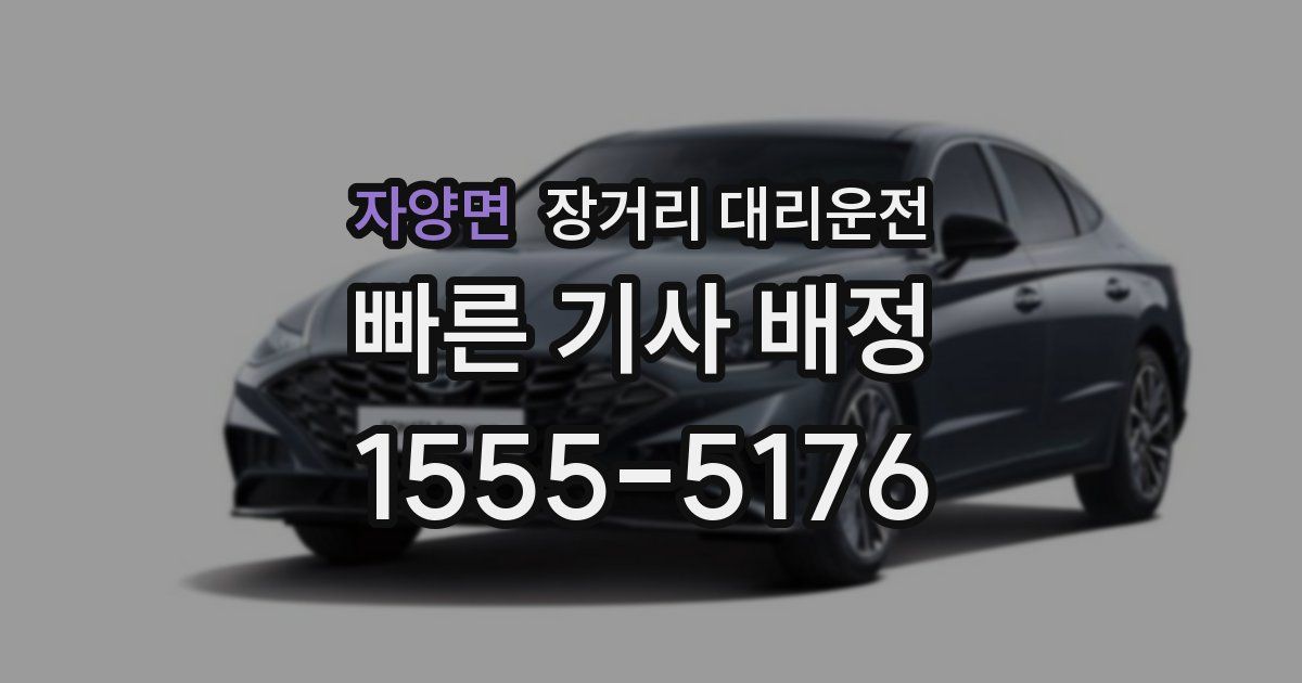 자양면 장거리 대리운전