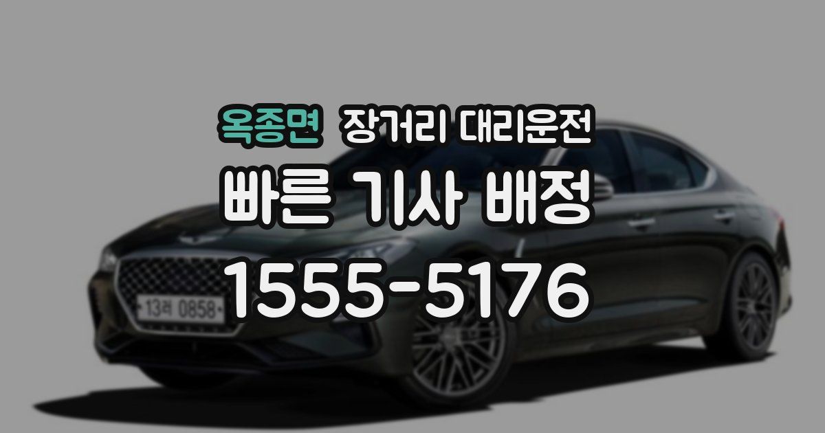 옥종면 장거리 대리운전