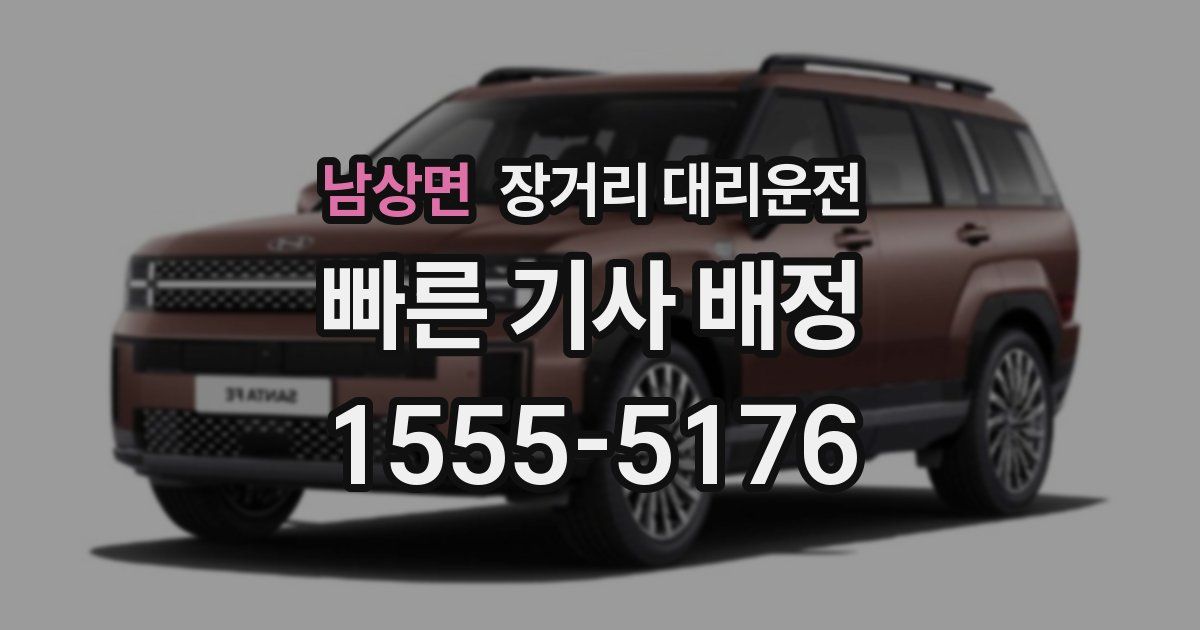 남상면 장거리 대리운전