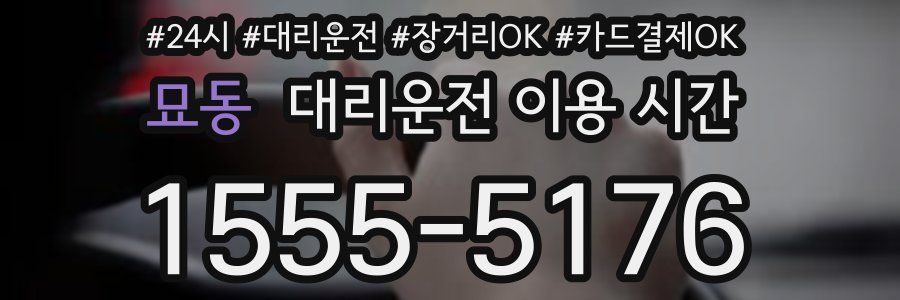 묘동 대리운전 이용 시간