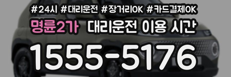 명륜2가 대리운전 이용 시간