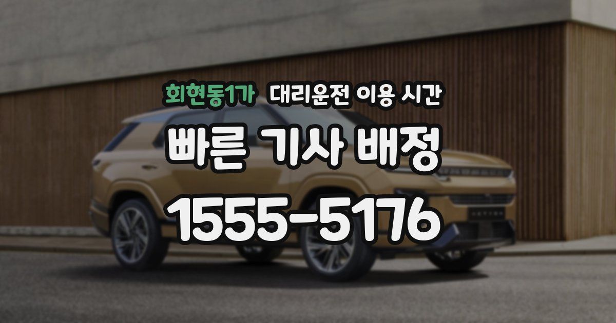 회현동1가 대리운전 이용 시간