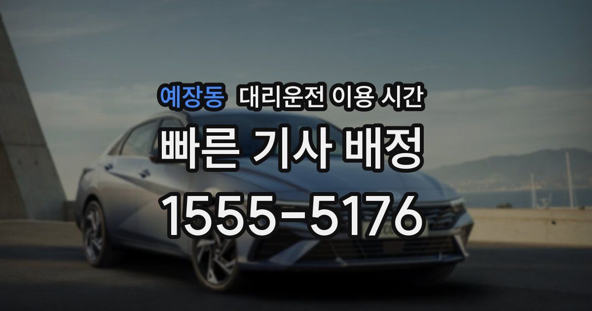 예장동 대리운전 이용 시간