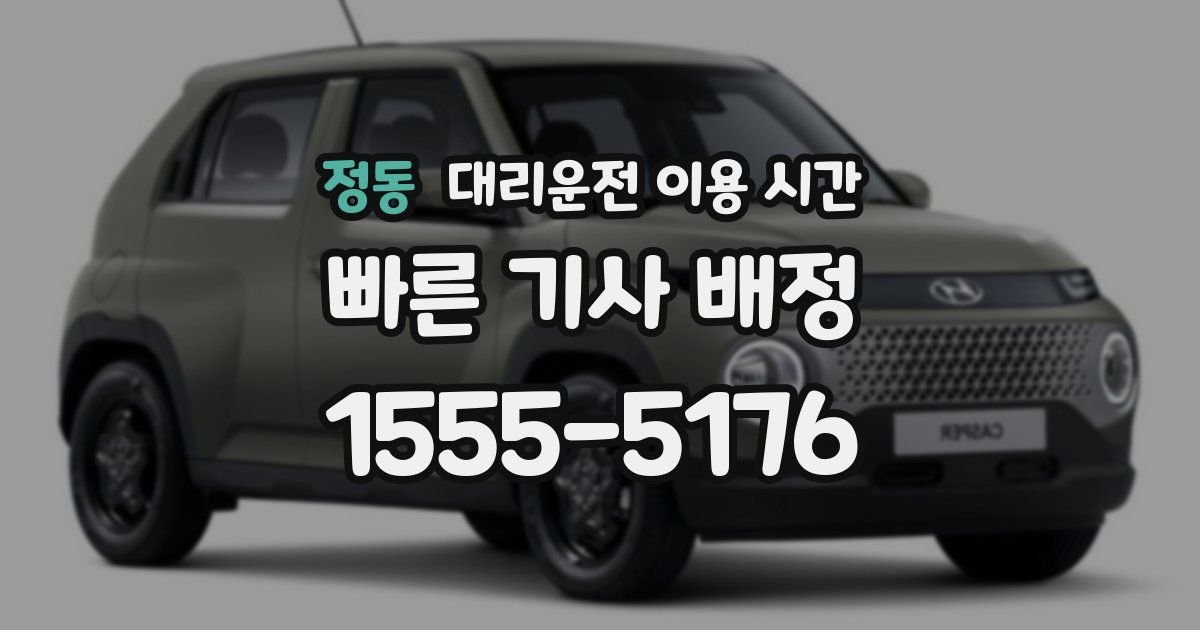 정동 대리운전 이용 시간