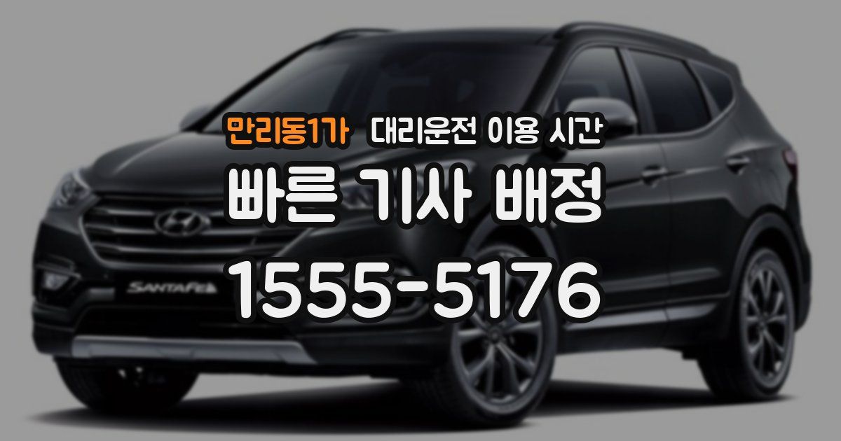 만리동1가 대리운전 이용 시간