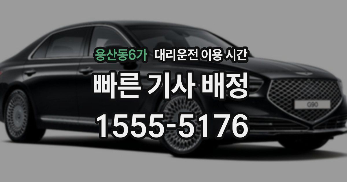 용산동6가 대리운전 이용 시간