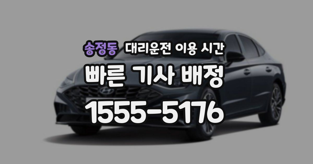송정동 대리운전 이용 시간