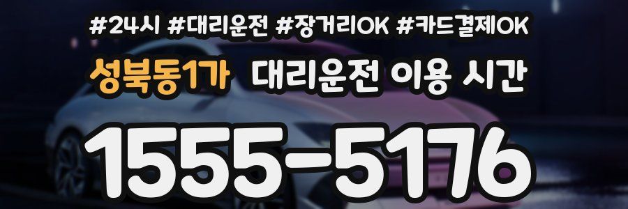 성북동1가 대리운전 이용 시간