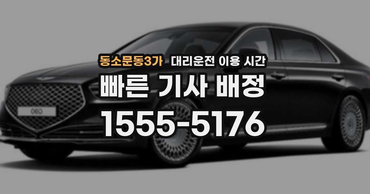 동소문동3가 대리운전 이용 시간