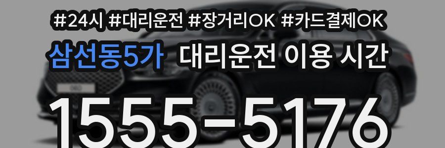 삼선동5가 대리운전 이용 시간