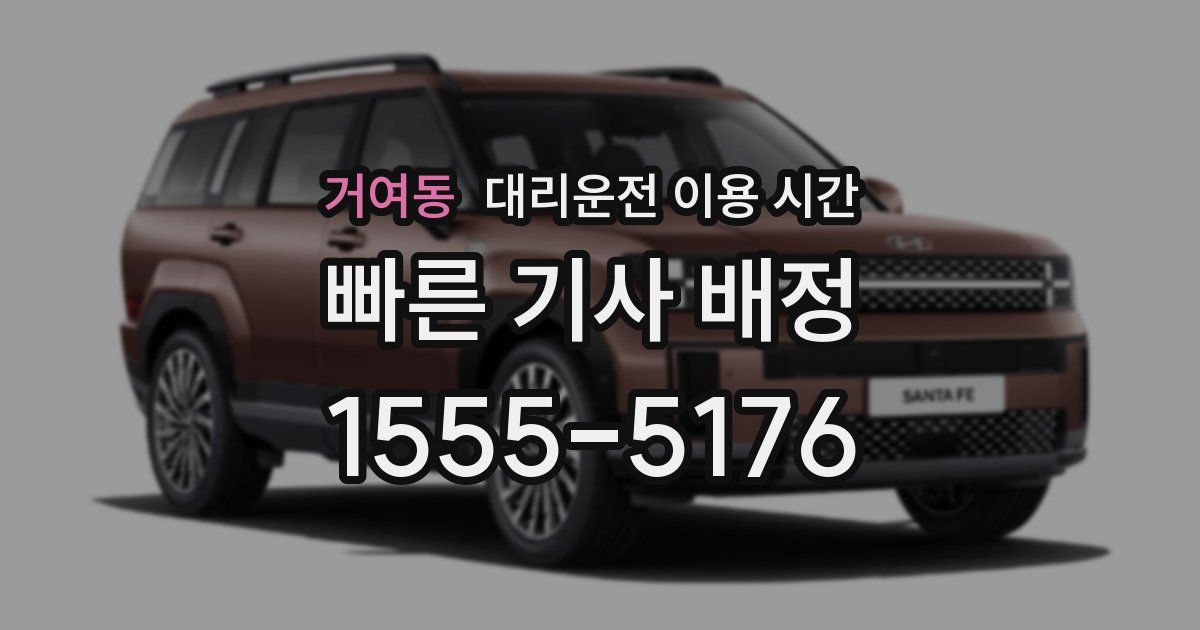 거여동 대리운전 이용 시간