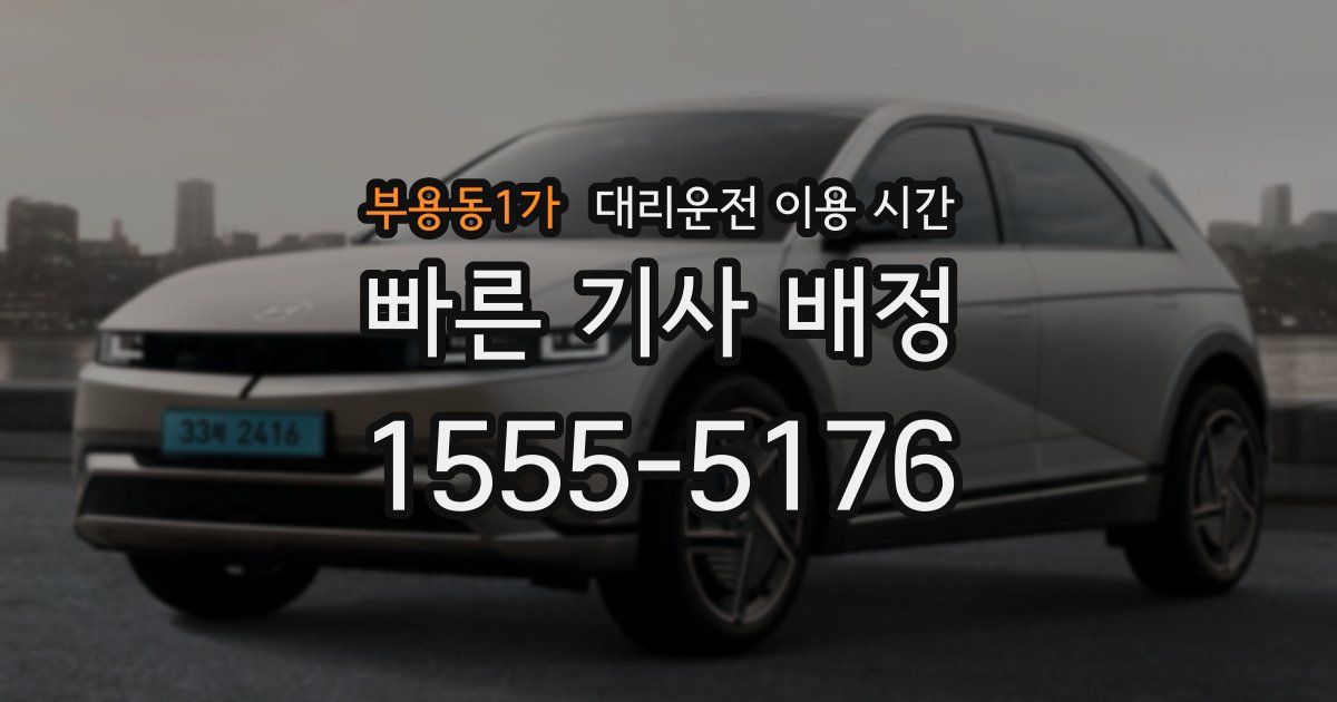 부용동1가 대리운전 이용 시간
