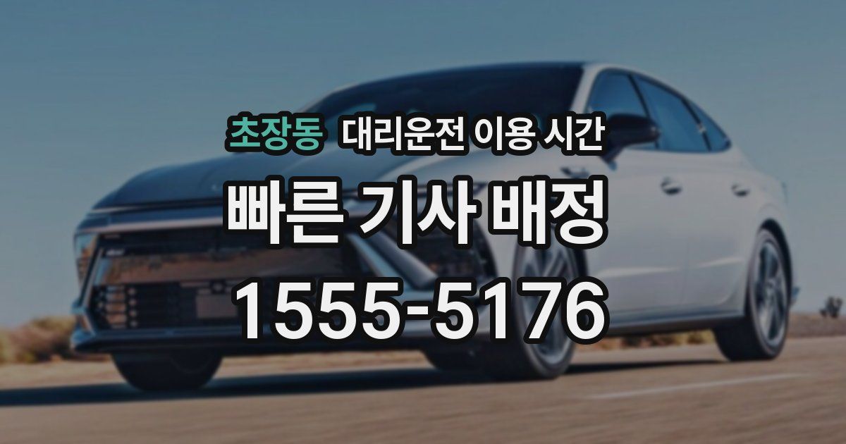 초장동 대리운전 이용 시간