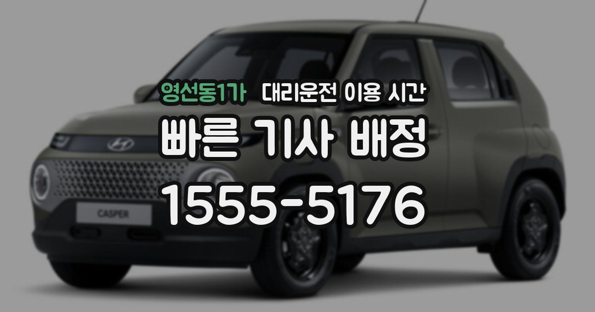 영선동1가 대리운전 이용 시간