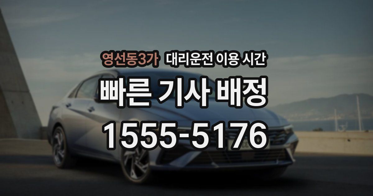 영선동3가 대리운전 이용 시간