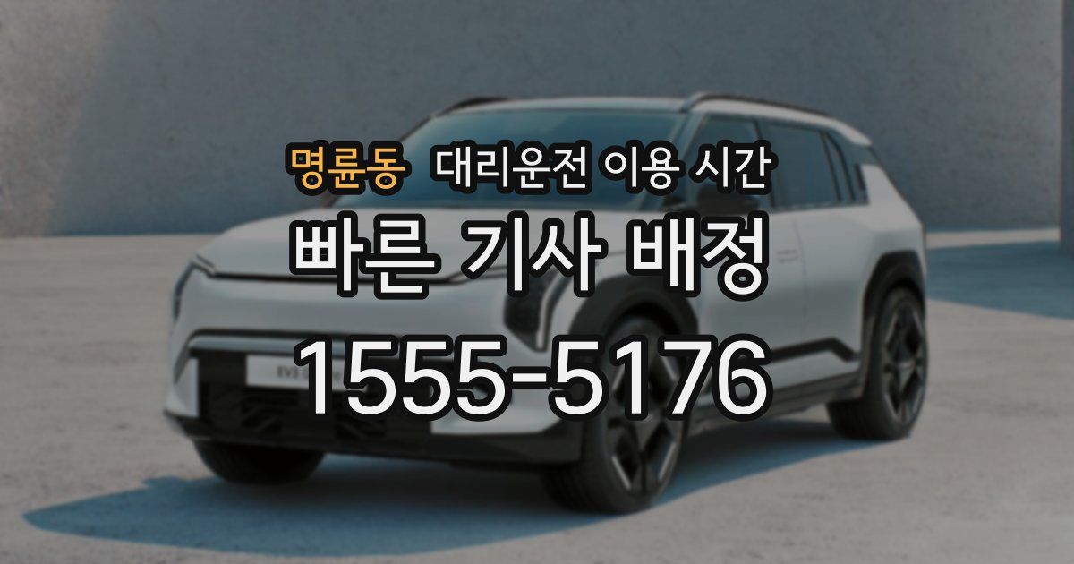 명륜동 대리운전 이용 시간