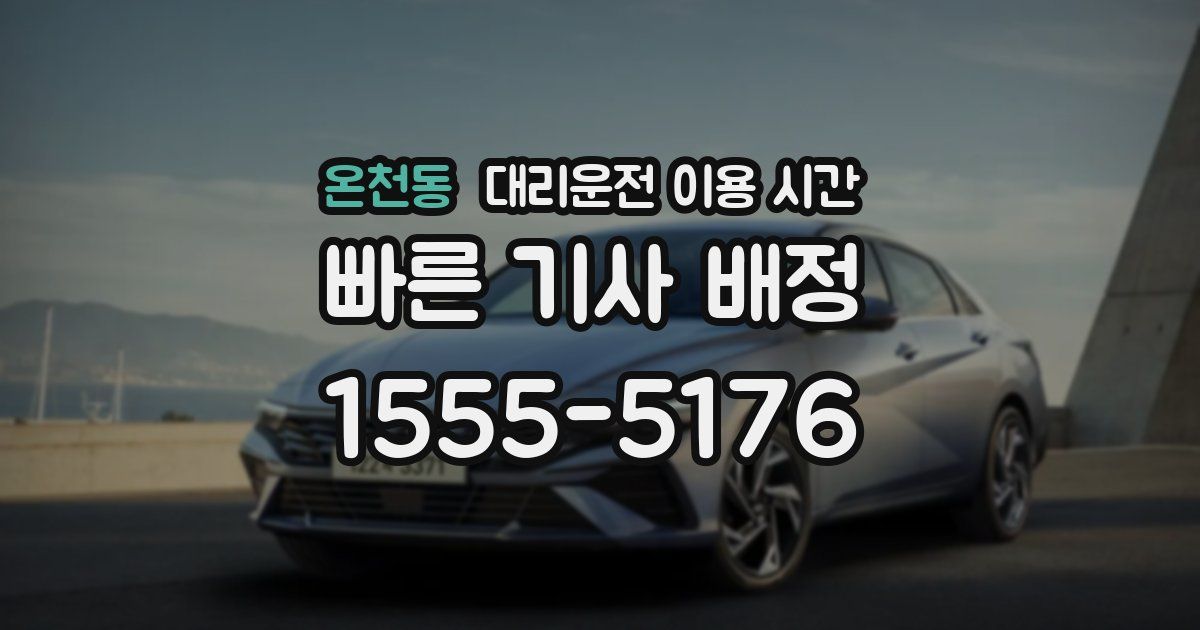 온천동 대리운전 이용 시간