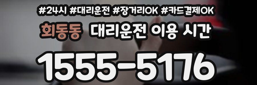 회동동 대리운전 이용 시간