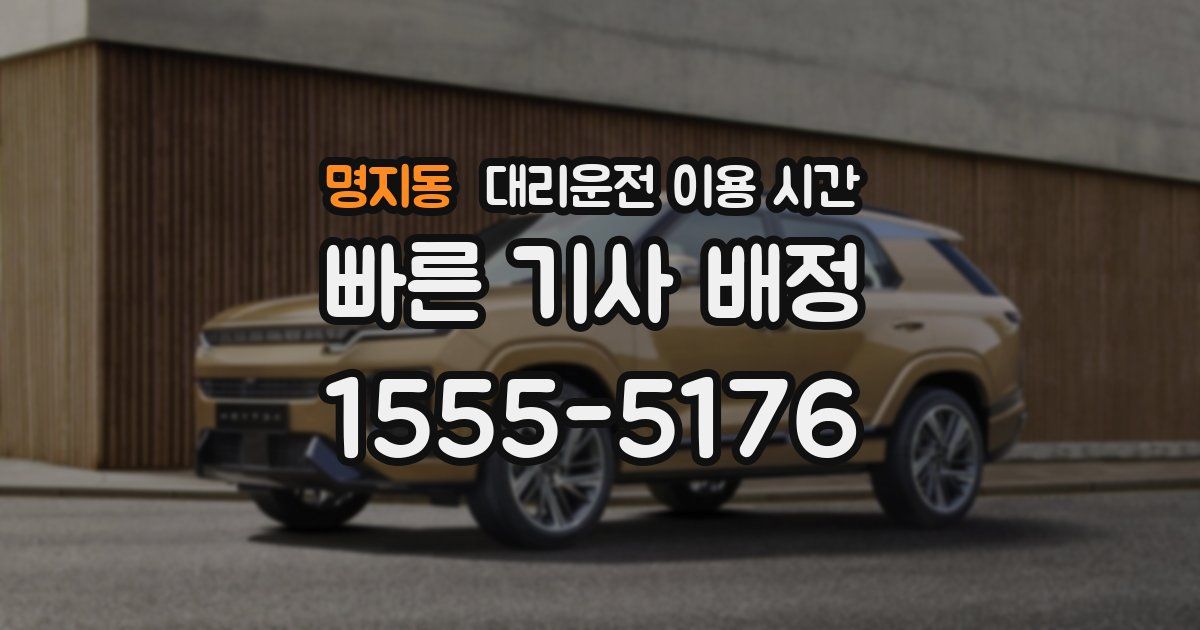 명지동 대리운전 이용 시간