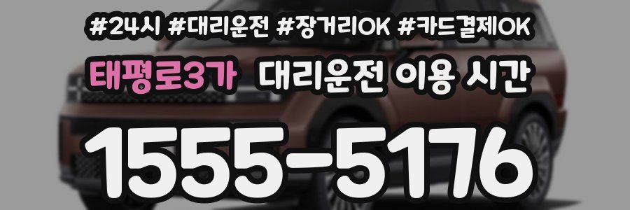 태평로3가 대리운전 이용 시간
