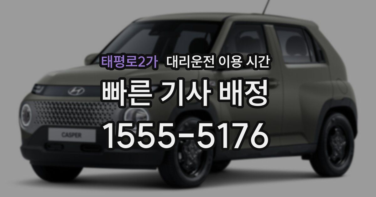 태평로2가 대리운전 이용 시간