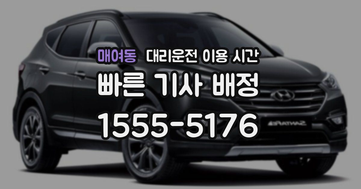 매여동 대리운전 이용 시간
