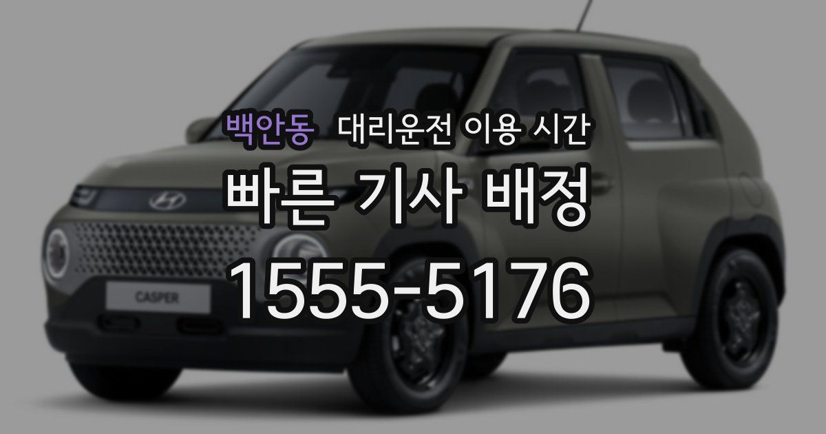 백안동 대리운전 이용 시간