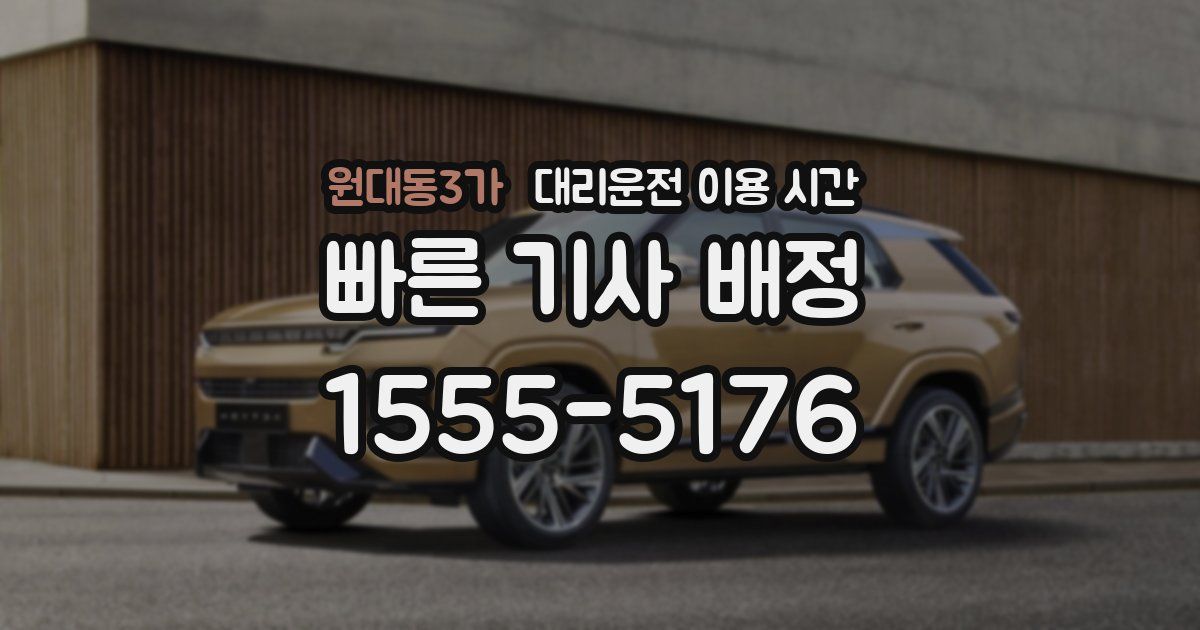 원대동3가 대리운전 이용 시간