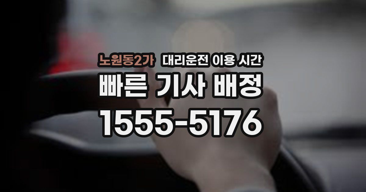 노원동2가 대리운전 이용 시간
