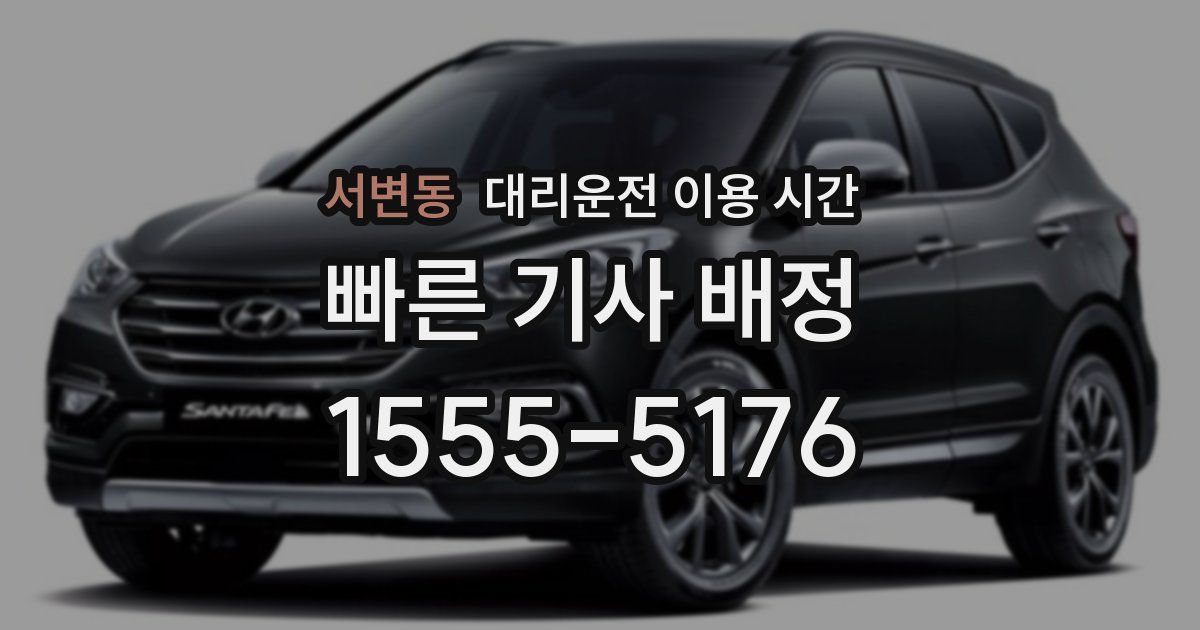 서변동 대리운전 이용 시간