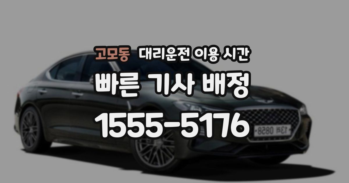 고모동 대리운전 이용 시간