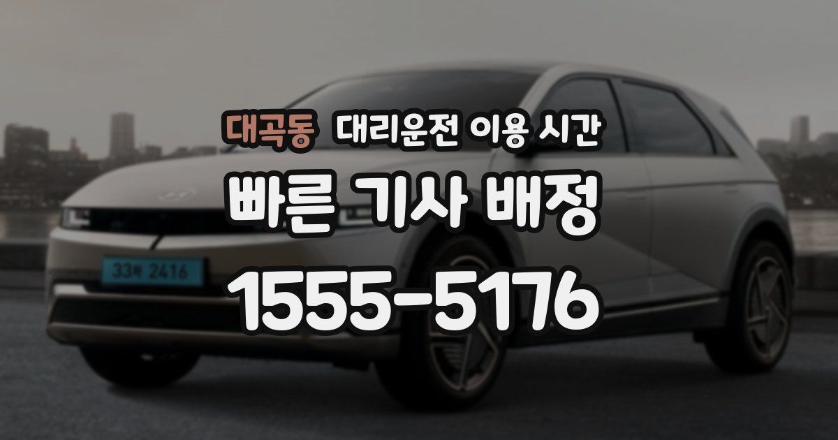 대곡동 대리운전 이용 시간