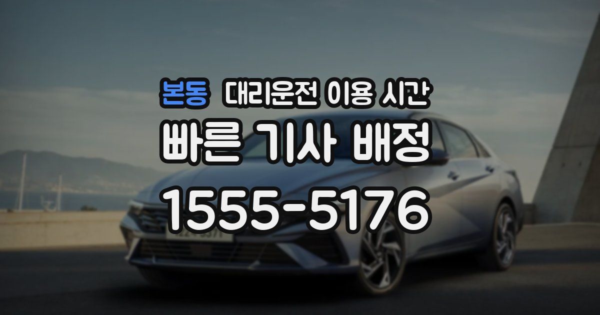 본동 대리운전 이용 시간