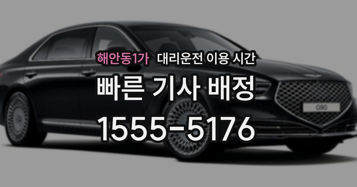 해안동1가 대리운전 이용 시간