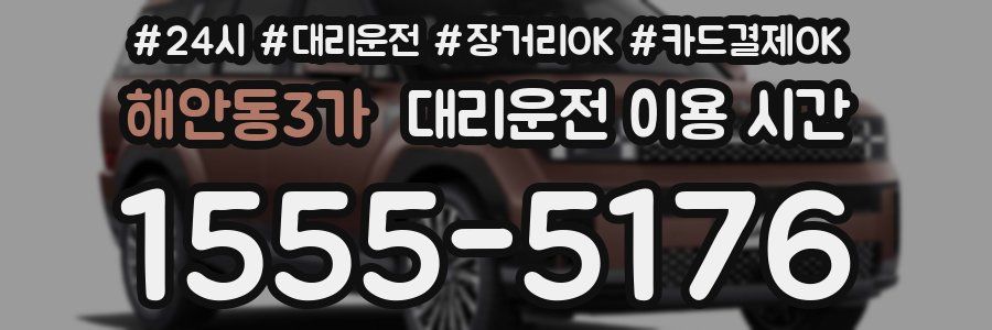 해안동3가 대리운전 이용 시간