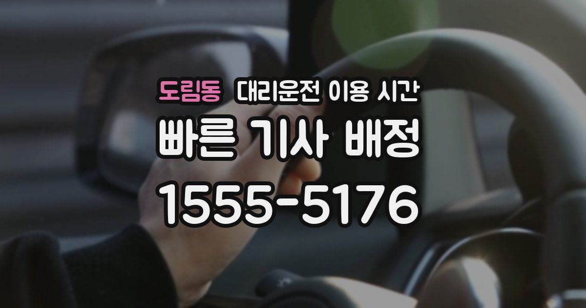 도림동 대리운전 이용 시간