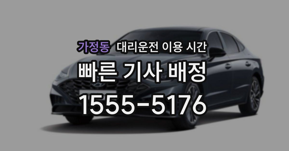 가정동 대리운전 이용 시간